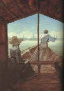 Carl Gustav Carus Boat Ride on the Elbe,near Dresden (mk10) china oil painting artist